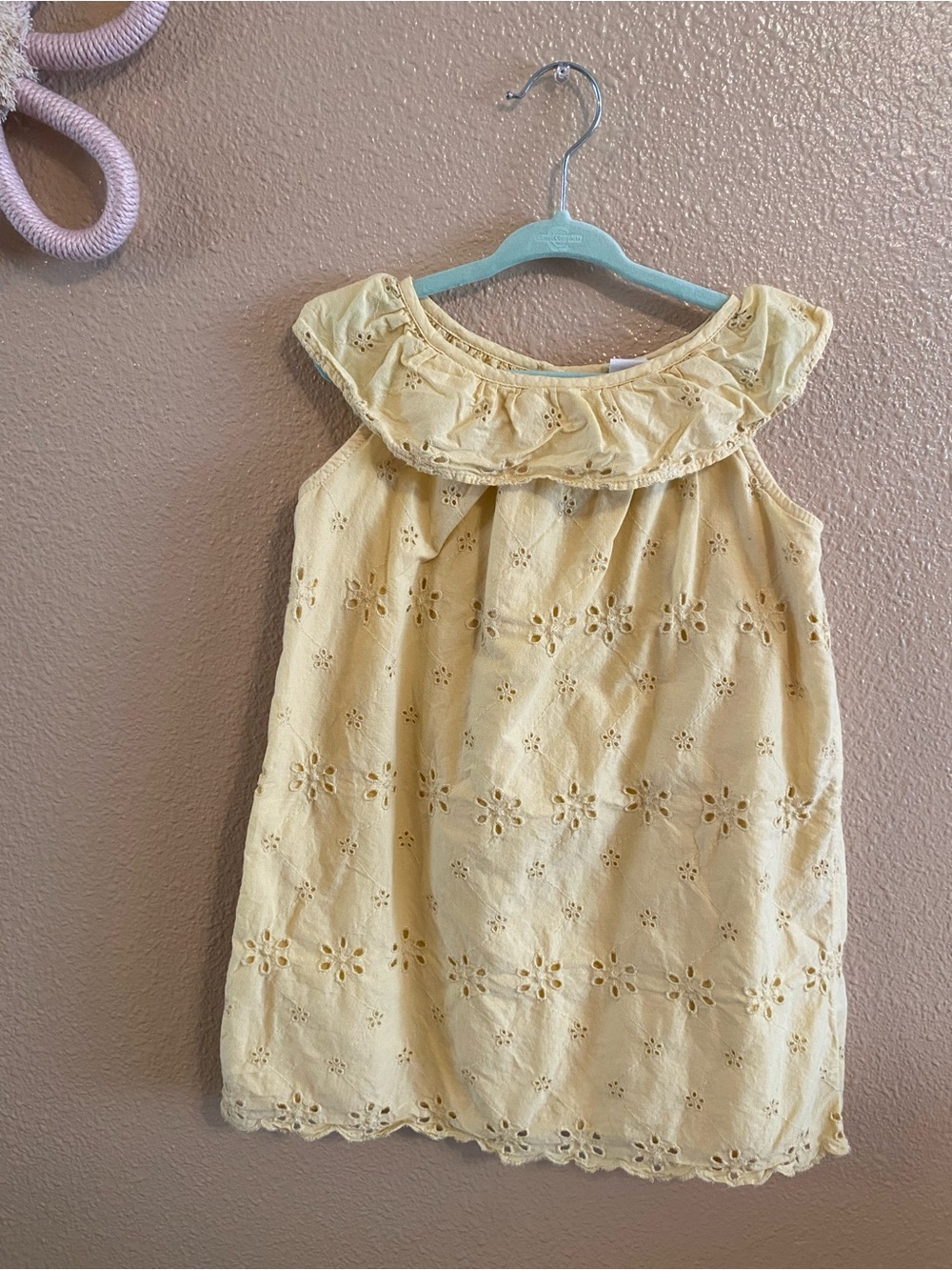 GAP Pale Yellow Eyelet Ruffle Sundress